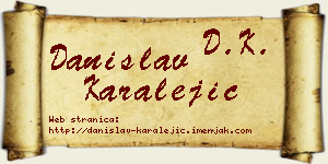 Danislav Karalejić vizit kartica